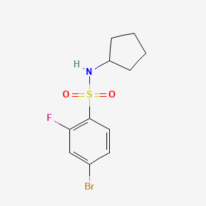 molecular formula C11H13BrFNO2S B1394486 4-bromo-N-cyclopentyl-2-fluorobenzenesulfonamide CAS No. 1334497-45-8