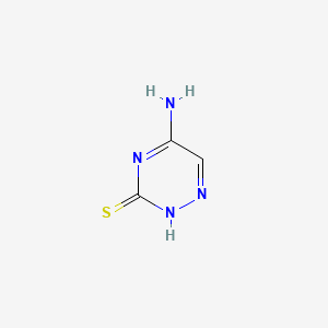 molecular formula C3H4N4S B13944915 5-Amino-1,2,4-triazine-3-thiol CAS No. 63979-21-5