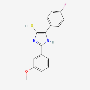 molecular formula C16H13FN2OS B1394496 4-(4-fluorophenyl)-2-(3-methoxyphenyl)-1H-imidazole-5-thiol CAS No. 1326832-84-1