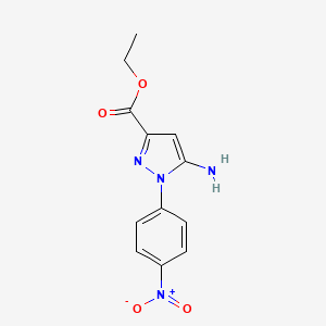 molecular formula C12H12N4O4 B1394499 ethyl 5-amino-1-(4-nitrophenyl)-1H-pyrazole-3-carboxylate CAS No. 866838-08-6