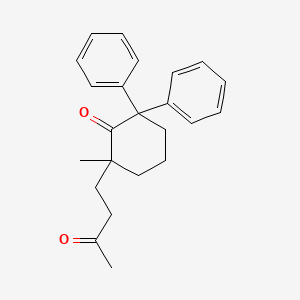 molecular formula C23H26O2 B13945029 Cyclohexanone, 2-methyl-2-(3-oxobutyl)-6,6-diphenyl- CAS No. 50592-55-7