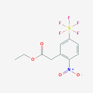 molecular formula C10H10F5NO4S B1394503 Ethyl (2-nitro-5-(pentafluorosulfanyl)phenyl) acetate CAS No. 1309569-23-0