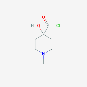 molecular formula C7H12ClNO2 B13945052 4-Hydroxy-1-methylpiperidine-4-carbonyl chloride CAS No. 87752-57-6