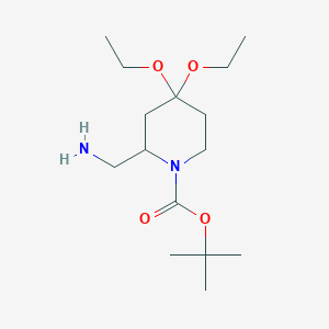 Tert-butyl 2-(aminomethyl)-4,4-diethoxypiperidine-1-carboxylate
