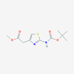 molecular formula C11H16N2O4S B13945123 Methyl 2-(2-(tert-butoxycarbonylamino)thiazol-4-yl)acetate 