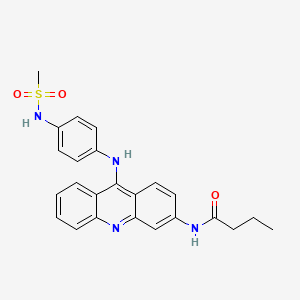 molecular formula C24H24N4O3S B13945252 Methanesulfonanilide, 4'-(3-butyramido-9-acridinylamino)- CAS No. 59988-08-8
