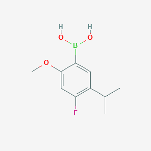 molecular formula C10H14BFO3 B1394531 4-Fluoro-5-isopropyl-2-methoxyphenylboronic acid CAS No. 875446-29-0
