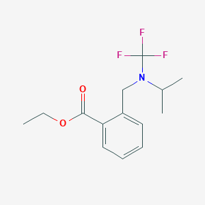 molecular formula C14H18F3NO2 B13945339 Ethyl 2-((isopropyl(trifluoromethyl)amino)methyl)benzoate 