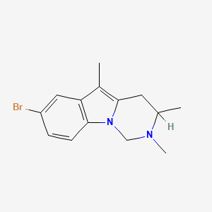 molecular formula C14H17BrN2 B13945376 Pyrimido(3,4-a)indole, 1,2,3,4-tetrahydro-7-bromo-2,3,5-trimethyl- CAS No. 61467-34-3