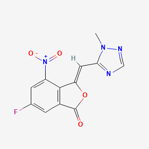 molecular formula C12H7FN4O4 B1394539 (Z)-6-Fluoro-3-((1-methyl-1H-1,2,4-triazol-5-yl)methylene)-4-nitroisobenzofuran-1(3H)-one CAS No. 1322616-34-1