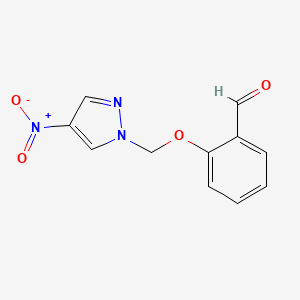 molecular formula C11H9N3O4 B1394542 2-[(4-nitro-1H-pyrazol-1-yl)methoxy]benzaldehyde CAS No. 1338495-20-7