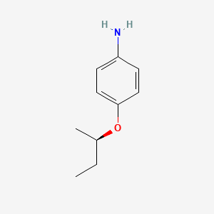 molecular formula C10H15NO B13945423 Benzenamine, 4-[(1R)-1-methylpropoxy]- CAS No. 625119-85-9