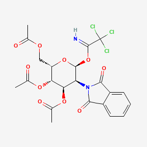 molecular formula C22H21Cl3N2O10 B1394544 3,4,6-Tri-O-acetyl-2-deoxy-2-phthalimido-beta-D-glucopyranosyl 2,2,2-Trichloroacetimidate CAS No. 87190-67-8