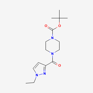 molecular formula C15H24N4O3 B1394547 tert-butyl 4-[(1-ethyl-1H-pyrazol-3-yl)carbonyl]piperazine-1-carboxylate CAS No. 1338495-02-5