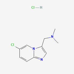 molecular formula C10H13Cl2N3 B1394549 N-[(6-Chloroimidazo[1,2-a]pyridin-3-yl)methyl]-N,N-dimethylamine hydrochloride CAS No. 1227954-77-9