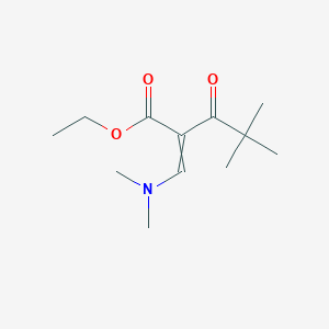molecular formula C12H21NO3 B13945540 Ethyl 2-((dimethylamino)methylene)-4,4-dimethyl-3-oxopentanoate CAS No. 116344-10-6