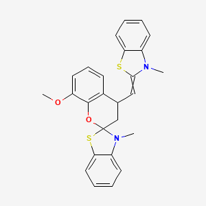 molecular formula C26H24N2O2S2 B13945610 Spiro[2H-1-benzopyran-2,2'(3'H)-benzothiazole], 3,4-dihydro-8-methoxy-3'-methyl-4-[(3-methyl-2(3H)-benzothiazolylidene)methyl]- CAS No. 58566-08-8