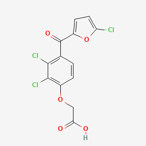 molecular formula C13H7Cl3O5 B13945626 Acetic acid, (4-((5-chloro-2-furyl)carbonyl)-2,3-dichloro)phenoxy- CAS No. 64046-44-2
