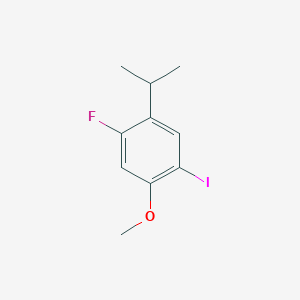 molecular formula C10H12FIO B1394566 1-Fluoro-4-iodo-2-isopropyl-5-methoxybenzene CAS No. 875446-57-4