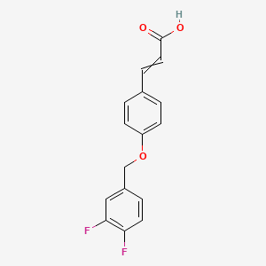 molecular formula C16H12F2O3 B1394569 3-{4-[(3,4-Difluorophenyl)methoxy]phenyl}prop-2-enoic acid CAS No. 649740-48-7
