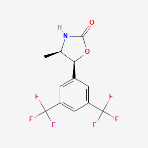 molecular formula C12H9F6NO2 B1394572 (4R,5S)-5-[3,5-bis(trifluoromethyl)phenyl]-4-methyl-1,3-oxazolidin-2-one CAS No. 875444-10-3