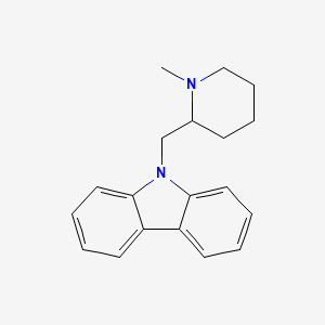 molecular formula C19H22N2 B13945753 Carbazole, 9-(1-methyl-2-piperidyl)methyl- CAS No. 60706-49-2