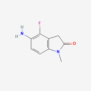 molecular formula C9H9FN2O B13945771 5-Amino-4-fluoro-1-methylindolin-2-one 