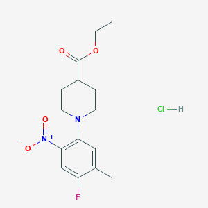 Ethyl 1-(4-fluoro-5-methyl-2-nitrophenyl)piperidine-4-carboxylate hydrochloride