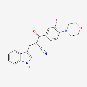 (E)-2-(3-fluoro-4-morpholinobenzoyl)-3-(1H-indol-3-yl)-2-propenenitrile