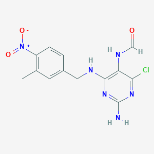 molecular formula C13H13ClN6O3 B13945883 N-[2-amino-4-chloro-6-(3-methyl-4-nitro-benzylamino)-pyrimidin-5-yl]-formamide 