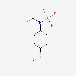 molecular formula C10H12F3NS B13945899 N-ethyl-4-(methylthio)-N-(trifluoromethyl)aniline 