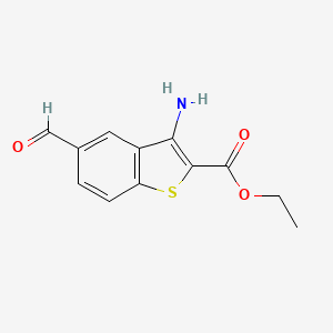 molecular formula C12H11NO3S B1394593 Ethyl 3-amino-5-formyl-1-benzothiophene-2-carboxylate CAS No. 1098608-18-4