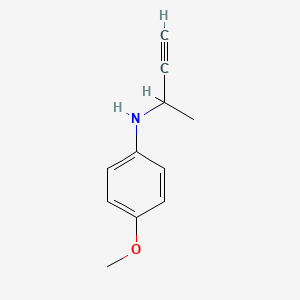 molecular formula C11H13NO B13945992 N-(But-3-yn-2-yl)-4-methoxyaniline CAS No. 247123-16-6