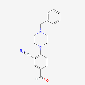 molecular formula C19H19N3O B1394601 2-(4-Benzylpiperazin-1-yl)-5-formylbenzonitrile CAS No. 1272756-65-6