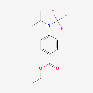 molecular formula C13H16F3NO2 B13946012 Ethyl 4-(isopropyl(trifluoromethyl)amino)benzoate 