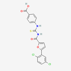 molecular formula C19H12Cl2N2O4S B13946024 4-[[5-(2,5-Dichlorophenyl)furan-2-carbonyl]carbamothioylamino]benzoic acid CAS No. 532407-74-2