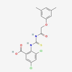 molecular formula C18H16Cl2N2O4S B13946078 3,5-Dichloro-2-[[2-(3,5-dimethylphenoxy)acetyl]carbamothioylamino]benzoic acid CAS No. 535940-98-8