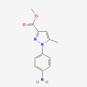 molecular formula C12H13N3O2 B1394608 methyl 1-(4-aminophenyl)-5-methyl-1H-pyrazole-3-carboxylate CAS No. 1272756-53-2