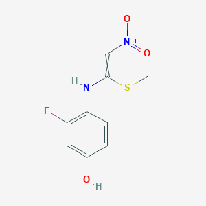 molecular formula C9H9FN2O3S B1394609 3-fluoro-4-{[(E)-1-(methylsulfanyl)-2-nitroethenyl]amino}phenol CAS No. 338393-94-5