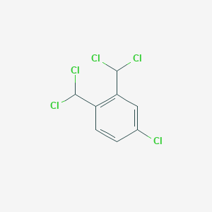 molecular formula C8H5Cl5 B13946097 4-Chloro-1,2-bis(dichloromethyl)benzene CAS No. 25641-96-7