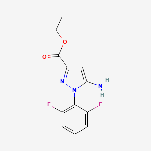 molecular formula C12H11F2N3O2 B13946105 Ethyl 5-amino-1-(2,6-difluorophenyl)-1H-pyrazole-3-carboxylate CAS No. 1138036-69-7