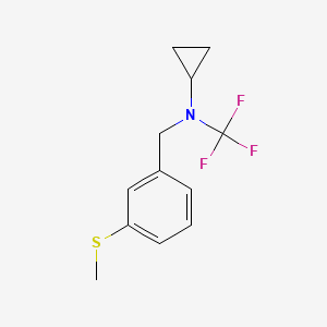 molecular formula C12H14F3NS B13946141 N-(3-(methylthio)benzyl)-N-(trifluoromethyl)cyclopropanamine 