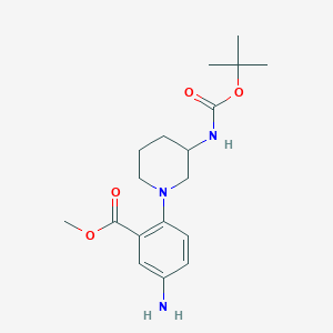 Methyl 5-amino-2-(3-{[(tert-butoxy)carbonyl]amino}piperidin-1-yl)benzoate