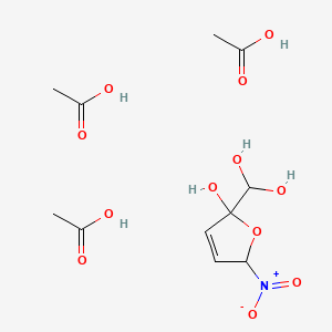 molecular formula C11H19NO12 B13946187 acetic acid;(5-hydroxy-2-nitro-2H-furan-5-yl)methanediol 