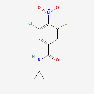 molecular formula C10H8Cl2N2O3 B13946306 Benzamide, N-cyclopropyl-3,5-dichloro-4-nitro- CAS No. 63886-84-0