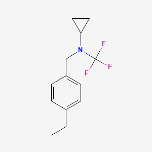 molecular formula C13H16F3N B13946328 N-(4-ethylbenzyl)-N-(trifluoromethyl)cyclopropanamine 