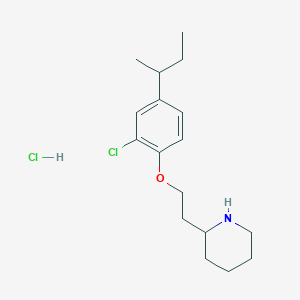 molecular formula C17H27Cl2NO B1394646 2-{2-[4-(Sec-butyl)-2-chlorophenoxy]-ethyl}piperidine hydrochloride CAS No. 1219979-27-7