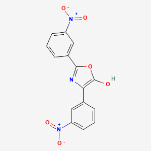 molecular formula C15H9N3O6 B13946460 2,4-Bis(3-nitrophenyl)-1,3-oxazol-5-ol CAS No. 63013-20-7