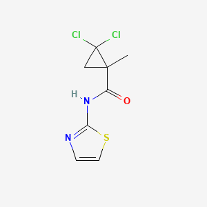 molecular formula C8H8Cl2N2OS B13946463 2,2-dichloro-1-methyl-N-(1,3-thiazol-2-yl)cyclopropanecarboxamide 