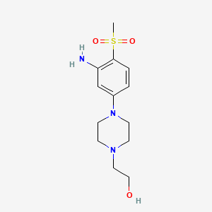 molecular formula C13H21N3O3S B1394647 2-{4-[3-Amino-4-(methylsulfonyl)phenyl]-1-piperazinyl}-1-ethanol CAS No. 1219957-14-8